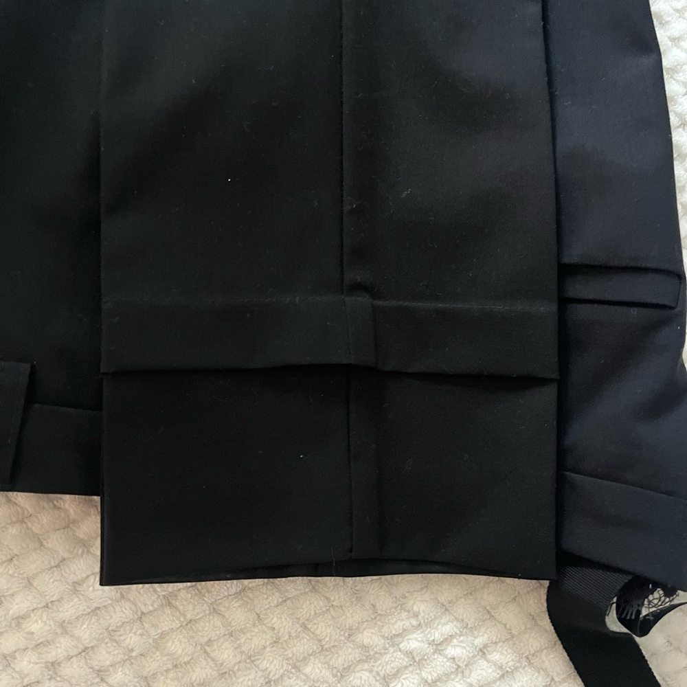 Poleci Double Hemmed Black Pants